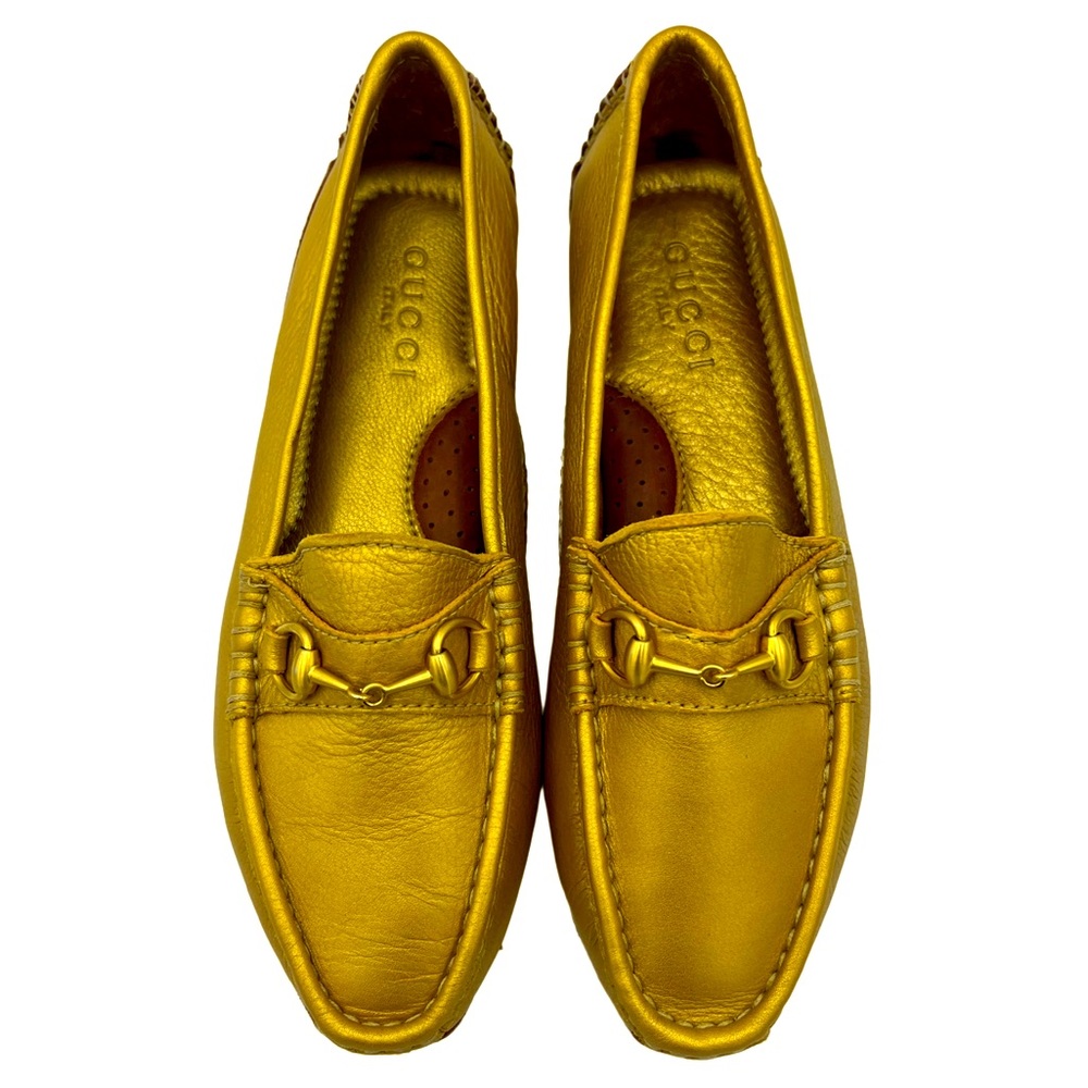 NEW! GUCCI GOLD HORSEBIT DRIVING MOCCASINS